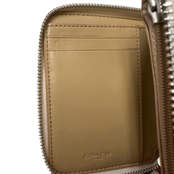 Coach Small Zip Around Wallet Multi Floral Print #F73025 Chalk Multi/Silver New - Picture 13 of 15